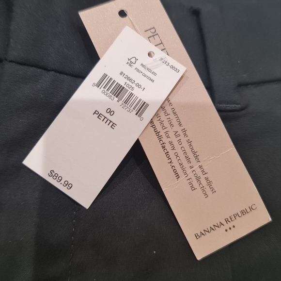 Banana Republic Factory Black Pleated Croped Pant Size 00P Nwt - Picture 6 of 6